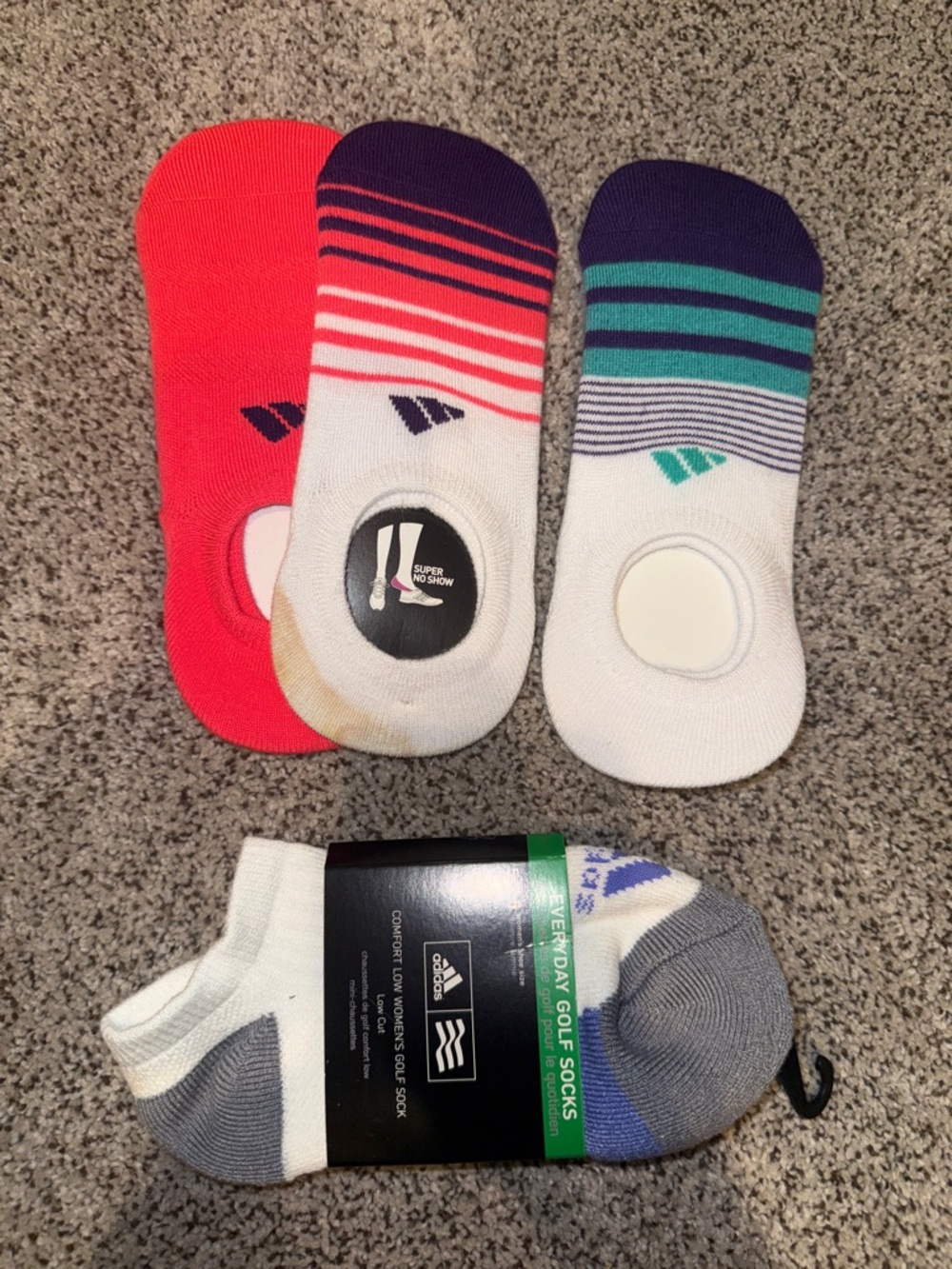 Adidas women's No-Show and golf socks